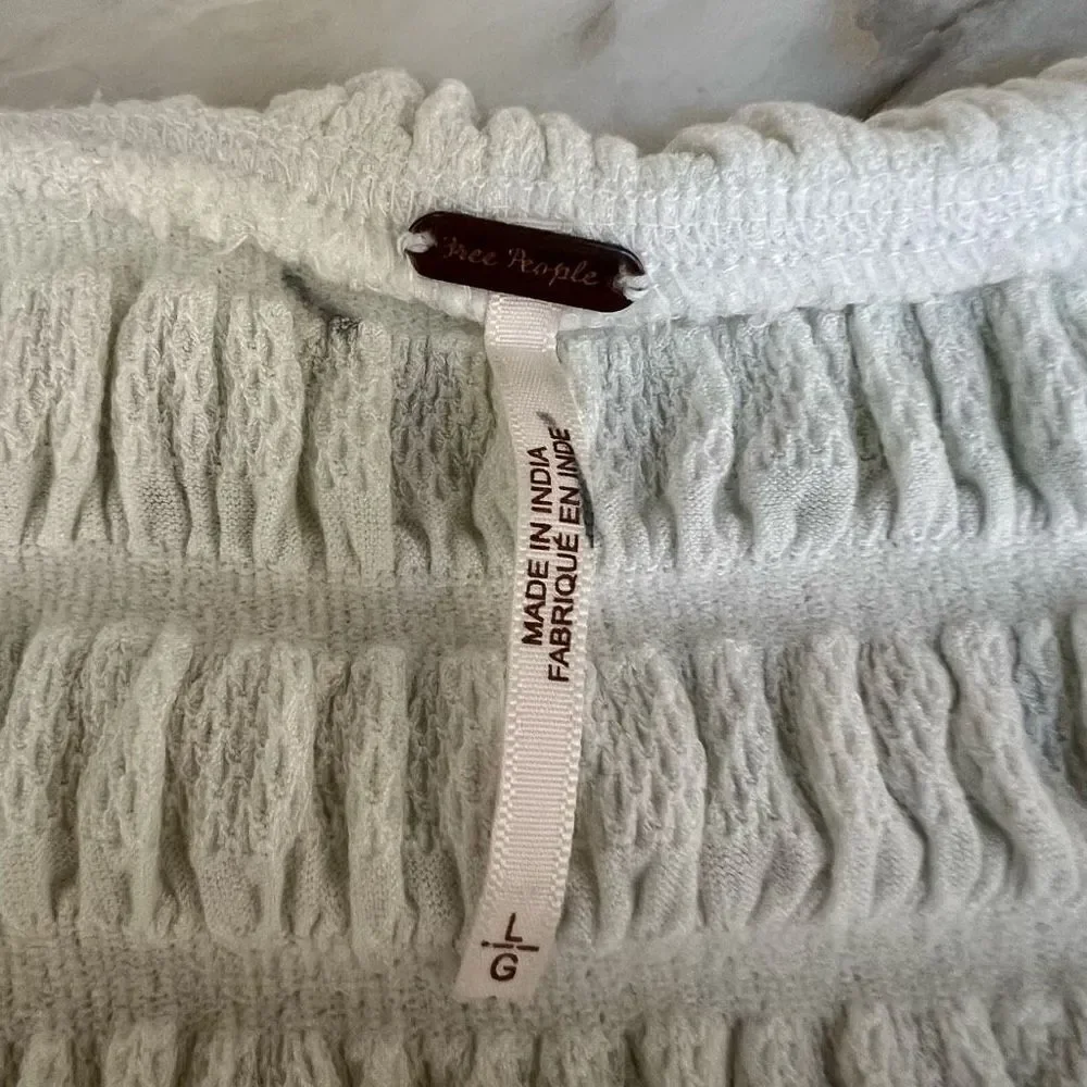 Free People Jasmine One Shoulder knit Top off White Size L stretch